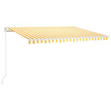 Manual Retractable Awning 450x300 cm Yellow and White
