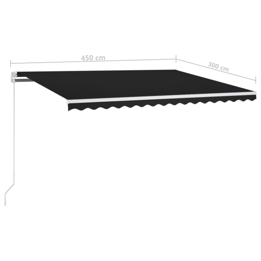 Manual Retractable Awning 450x300 cm Anthracite