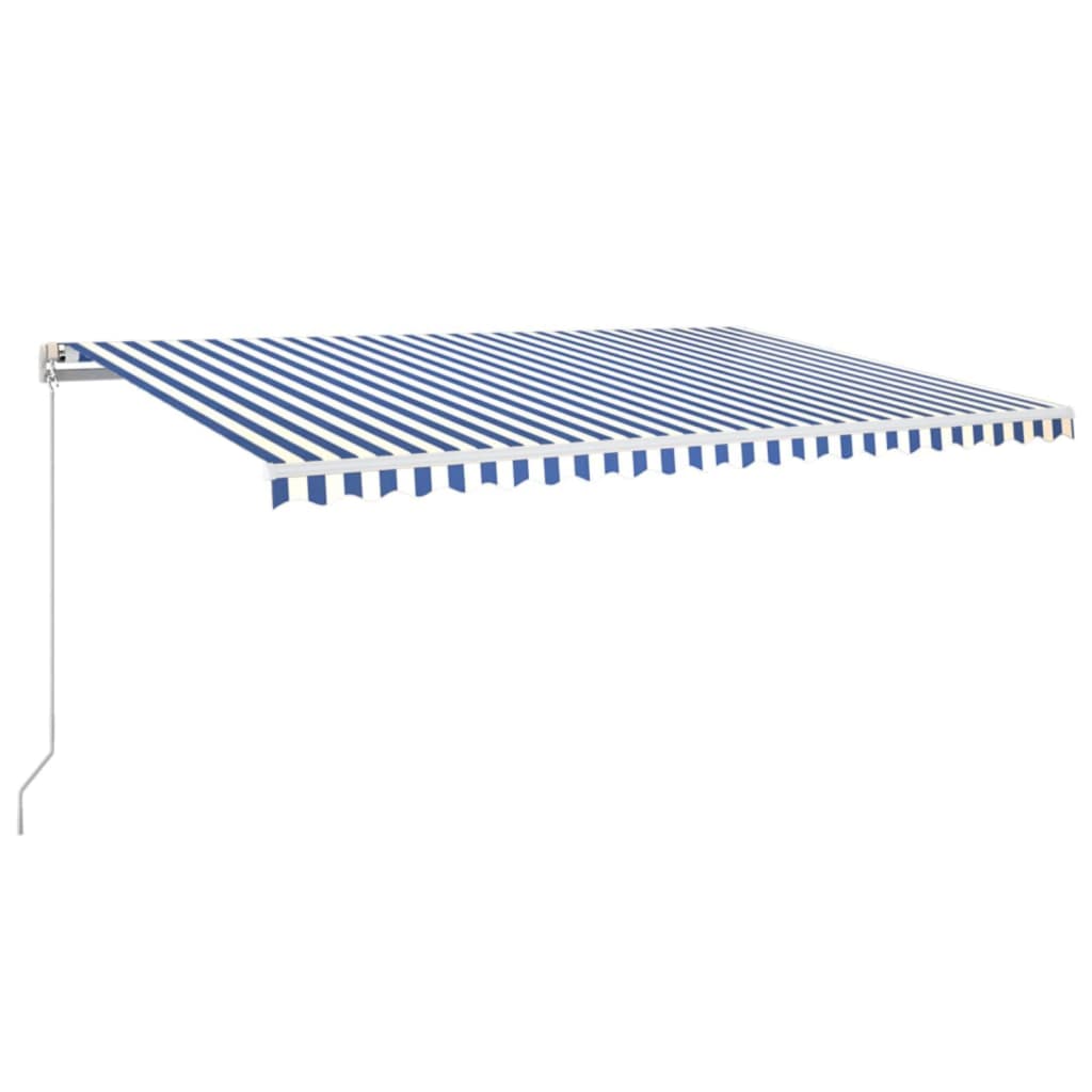 Manual Retractable Awning 500x300 cm Blue and White