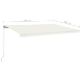 Manual Retractable Awning 500x300 cm Cream (313193+313169) - Close-Up Angle