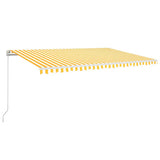 Manual Retractable Awning 500x300 cm Yellow and White (313193+313176)
