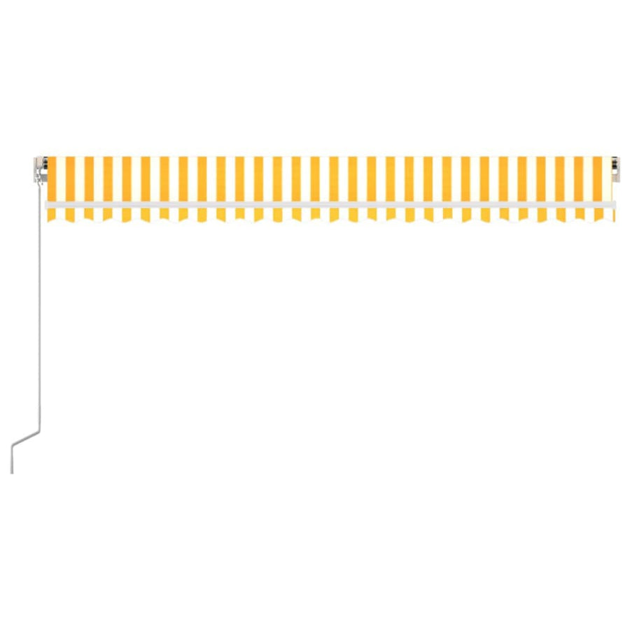 Manual Retractable Awning 500x300 cm Yellow and White (313193+313176)