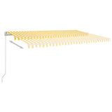 Manual Retractable Awning 500x300 cm Yellow and White (313193+313176)