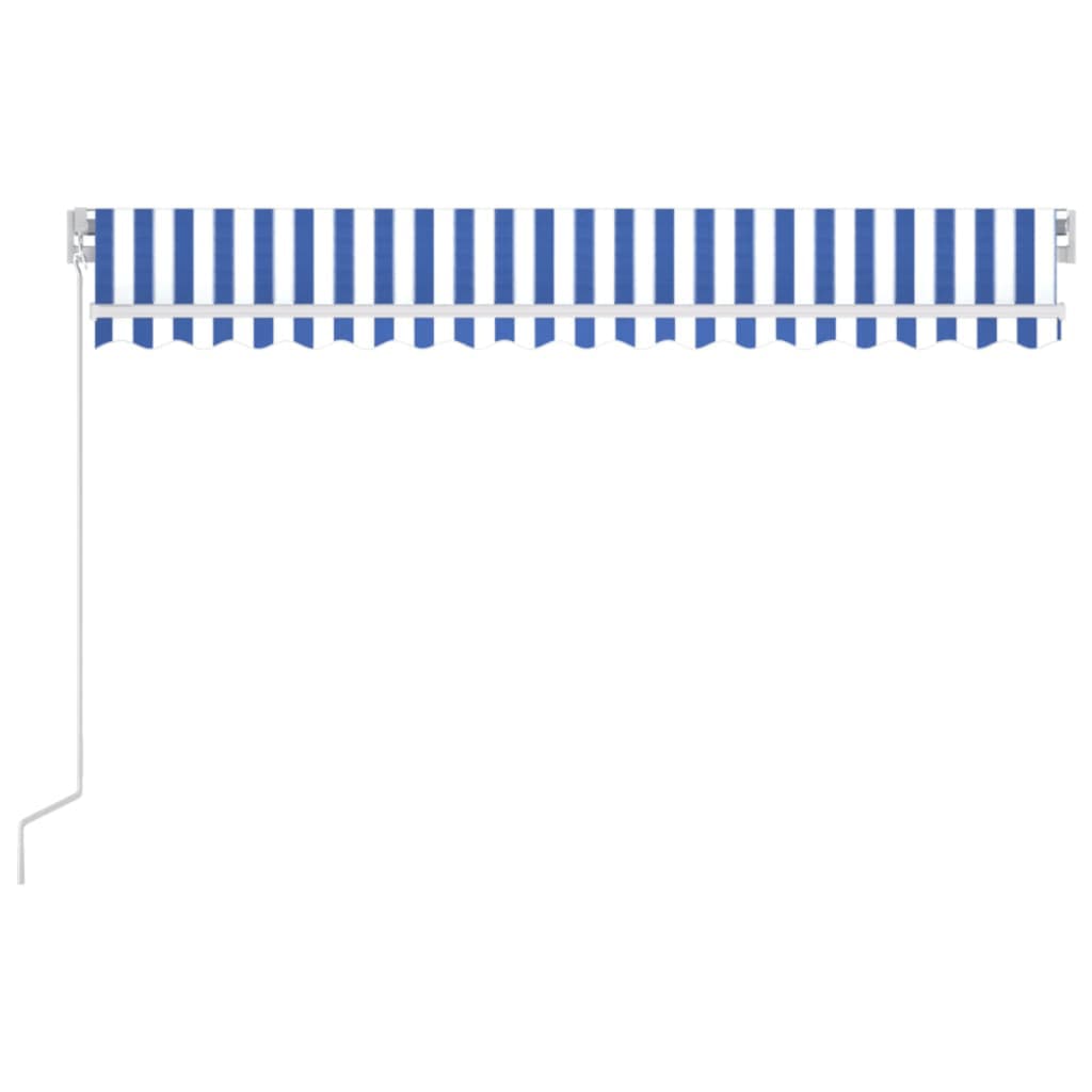 Manual Retractable Awning 400x350 cm Blue and White (313195+313163)