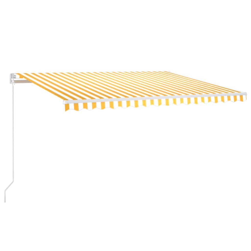 Manual Retractable Awning 400x350 cm Yellow and White (313195+313177)