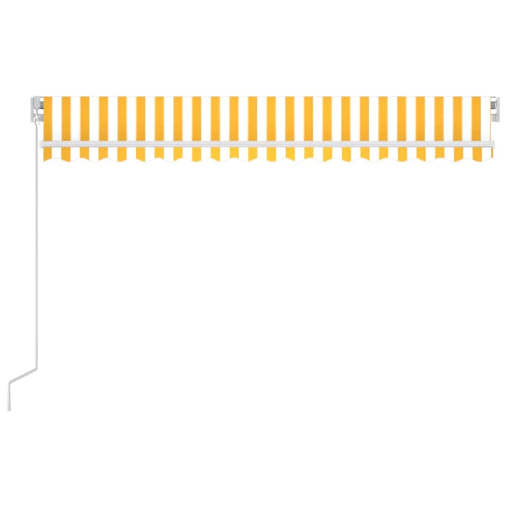 Manual Retractable Awning 400x350 cm Yellow and White (313195+313177)