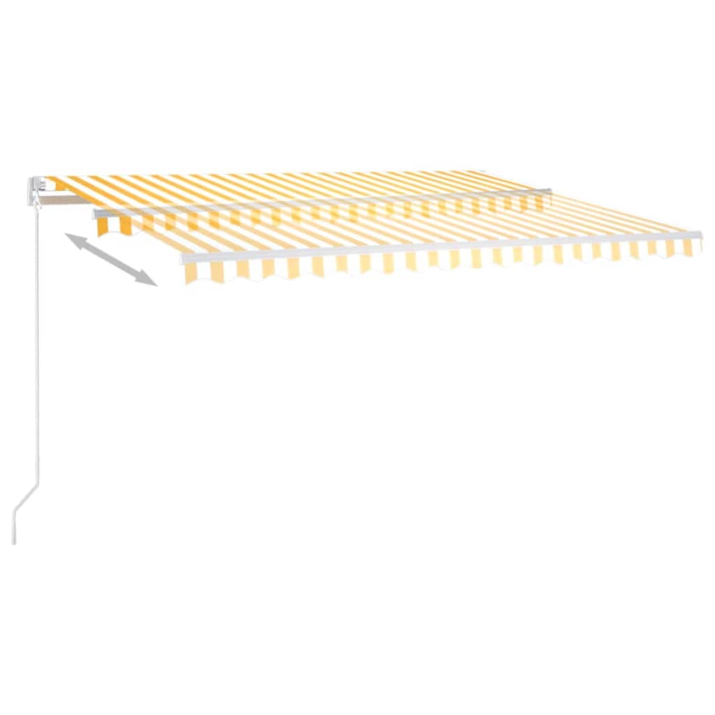 Manual Retractable Awning 400x350 cm Yellow and White (313195+313177)