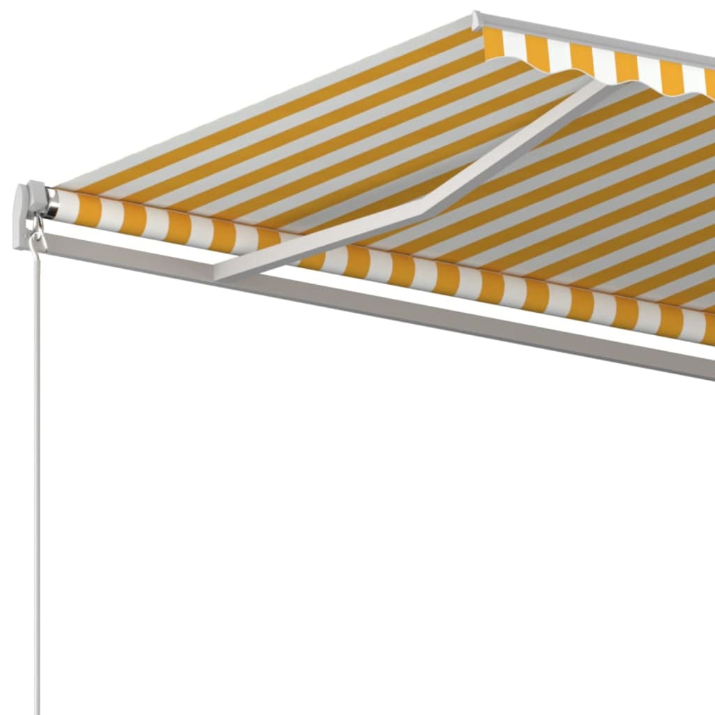 Manual Retractable Awning 400x350 cm Yellow and White (313195+313177)
