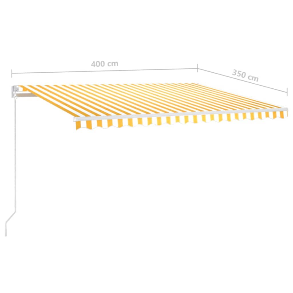 Manual Retractable Awning 400x350 cm Yellow and White (313195+313177)