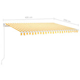 Manual Retractable Awning 400x350 cm Yellow and White (313195+313177) - Close-Up Angle