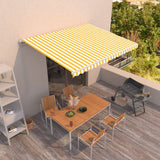 Manual Retractable Awning 400x350 cm Yellow and White (313195+313177)