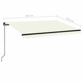 Manual Retractable Awning 350x250 cm Cream - Close-Up Angle