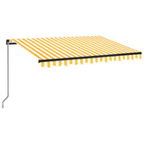 Manual Retractable Awning 350x250 cm Yellow and White - Front View
