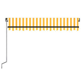 Manual Retractable Awning 350x250 cm Yellow and White - Side View