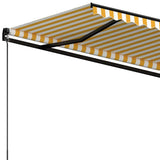 Manual Retractable Awning 350x250 cm Yellow and White