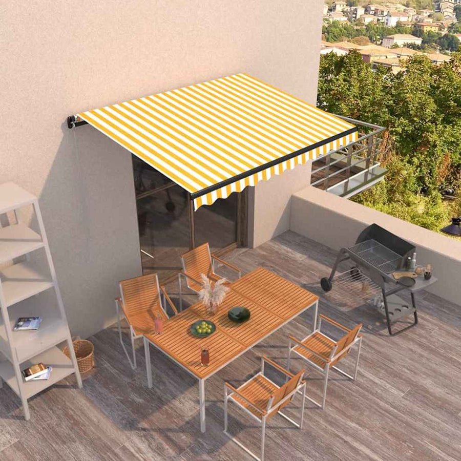 Manual Awning 3.5 x 2.5 m Yellow and White Stripe