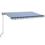 Manual Retractable Awning 400x300 cm Blue and White