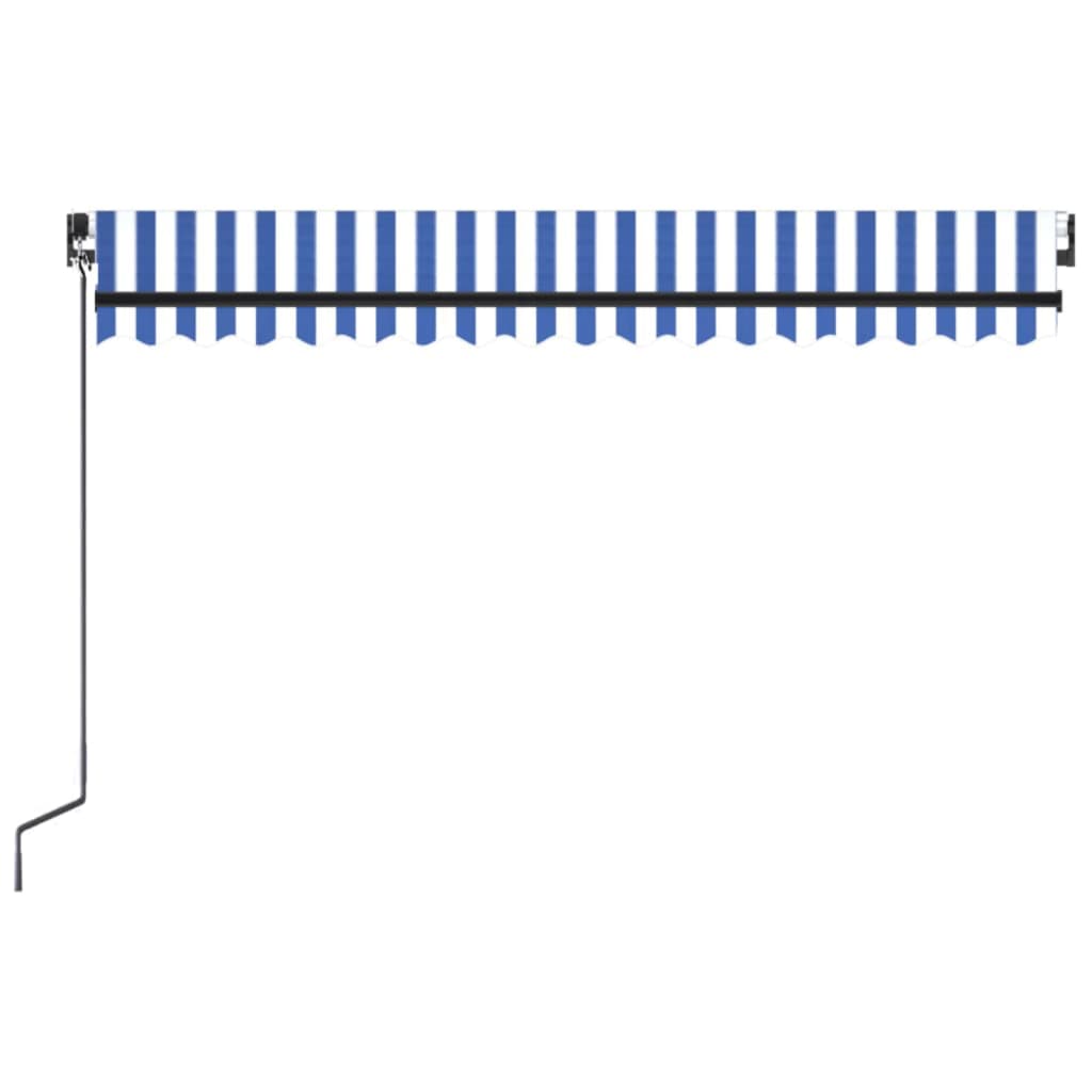 Manual Retractable Awning 400x300 cm Blue and White