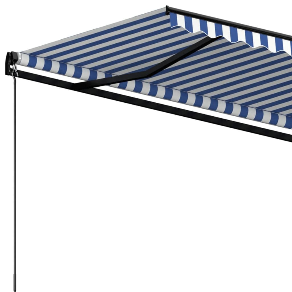Manual Retractable Awning 400x300 cm Blue and White