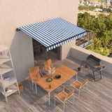 Manual Retractable Awning 400x300 cm Blue and White