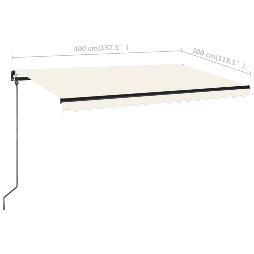 Manual Retractable Awning 400x300 cm Cream