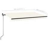 Manual Retractable Awning 400x300 cm Cream
