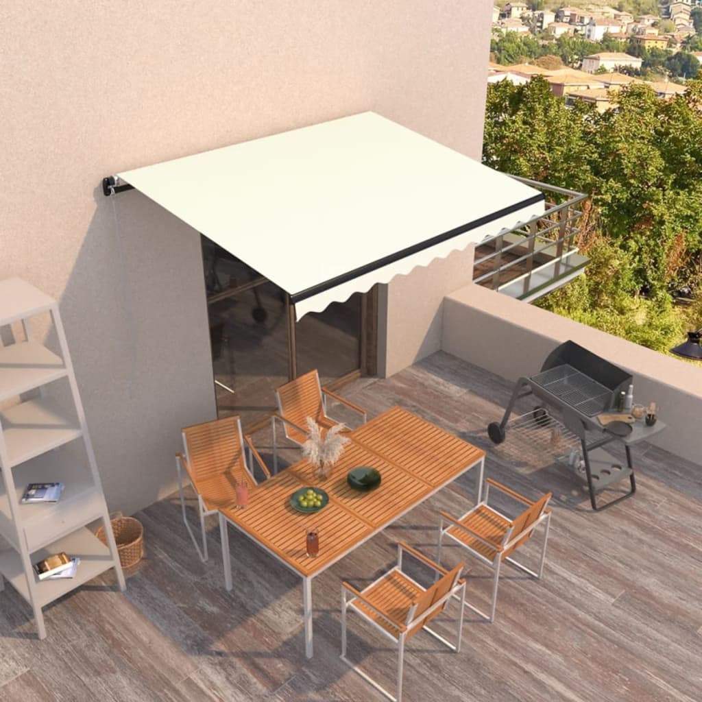 Manual Retractable Awning 400x300 cm Cream