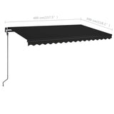 Manual Retractable Awning 400x300 cm Anthracite - Close-Up Angle