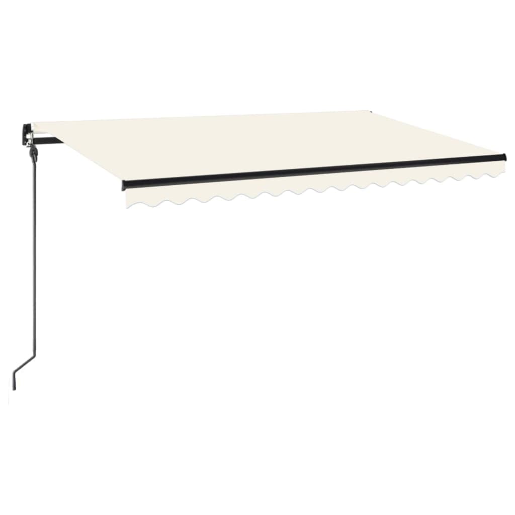Manual Retractable Awning with LED 400x300 cm Cream