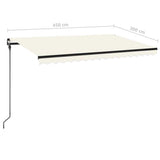 Manual Retractable Awning 450x300 cm Cream - Close-Up Angle