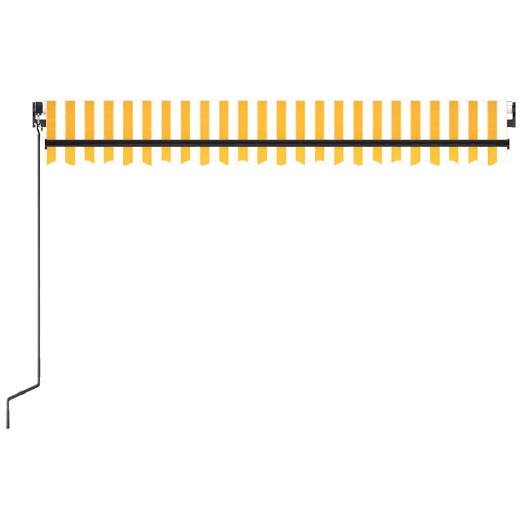 Manual Retractable Awning 450x300 cm Yellow and White