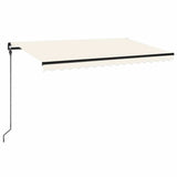Manual Retractable Awning with LED 450x300 cm Cream