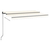 Manual Retractable Awning with LED 450x300 cm Cream