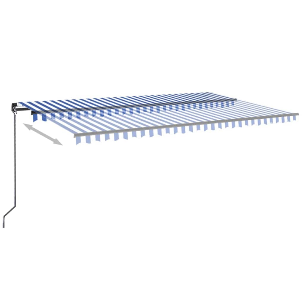 Manual Retractable Awning 500x300 cm Blue and White