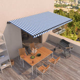 Manual Retractable Awning 500x300 cm Blue and White