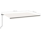 Manual Retractable Awning 500x300 cm Cream - Close-Up Angle
