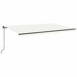 Manual Retractable Awning with LED 500x300 cm Cream - Front View