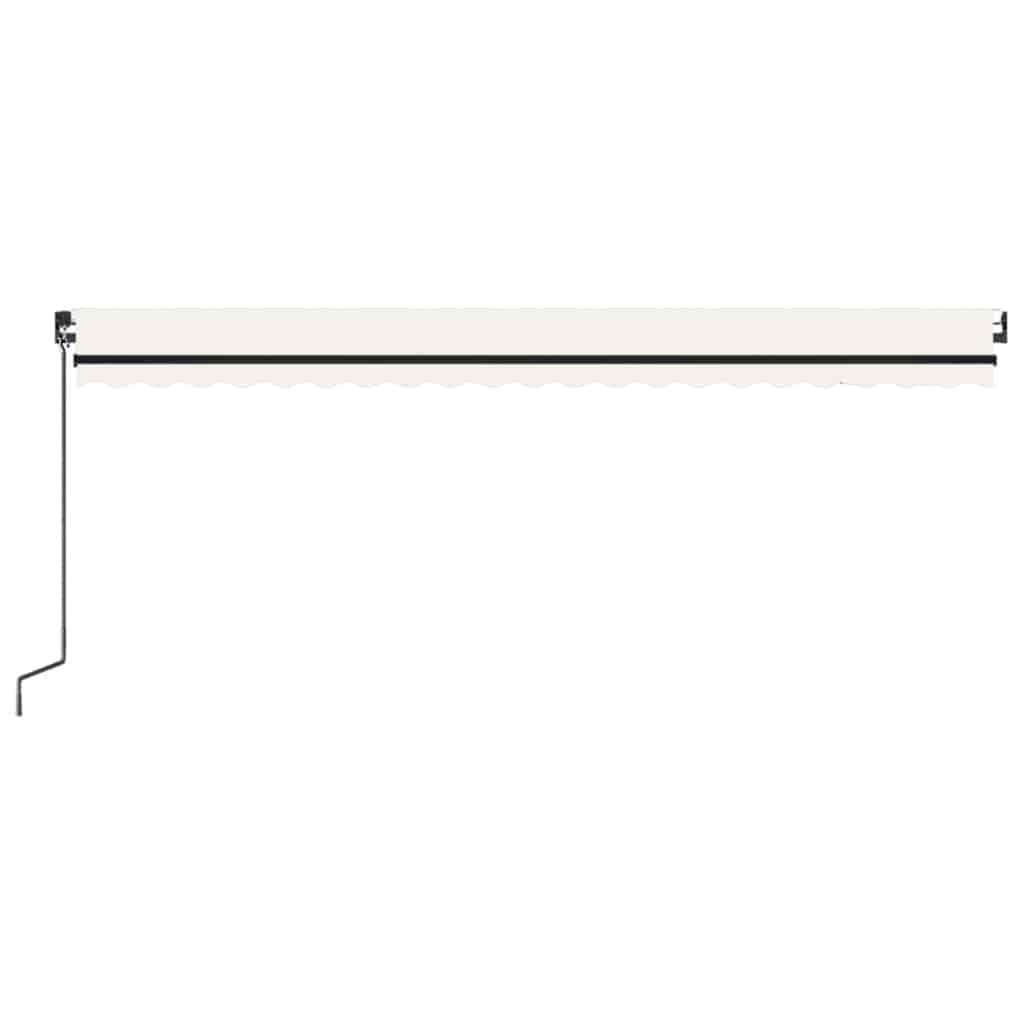Manual Retractable Awning with LED 500x300 cm Cream