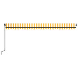 Manual Retractable Awning with LED 500x300 cm Yellow and White - Top-Down View