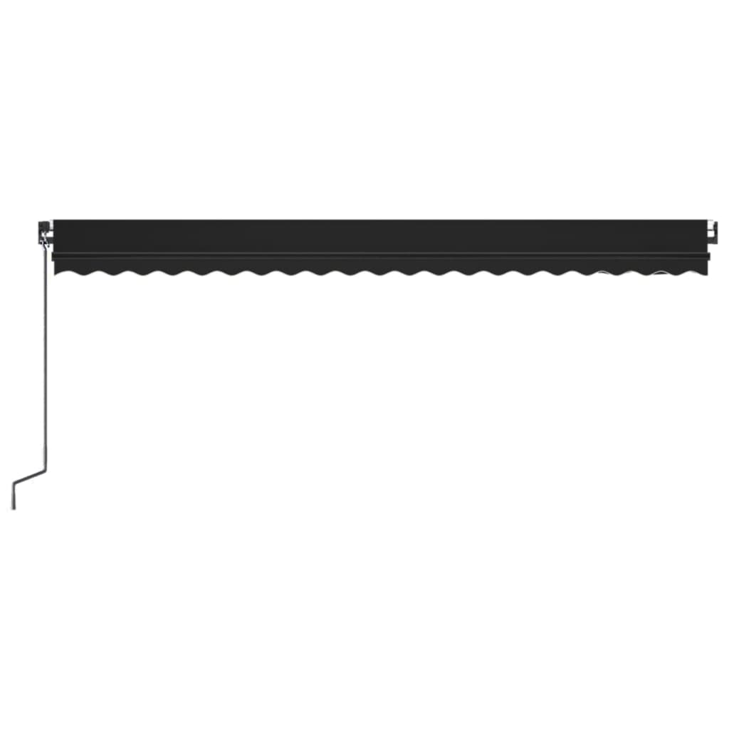 Manual Retractable Awning with LED 500x300 cm Anthracite