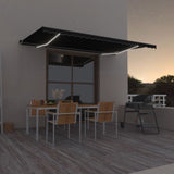 Manual Retractable Awning with LED 500x300 cm Anthracite