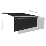 Manual Retractable Awning with Blind 3x2.5m Anthracite - Top-Down View