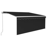 Manual Retractable Awning with Blind 3.5x2.5m Anthracite - Front View