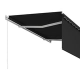 Manual Retractable Awning with Blind 3.5x2.5m Anthracite - 45-Degree Angle