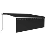 Manual Retractable Awning with Blind 4.5x3m Anthracite - Front View