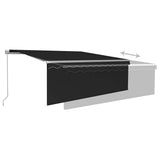 Manual Retractable Awning with Blind 4.5x3m Anthracite - Top-Down View