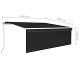 Manual Retractable Awning with Blind 4.5x3m Anthracite - Close-Up Angle
