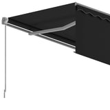 Manual Retractable Awning with Blind 3.5x2.5m Anthracite - 45-Degree Angle