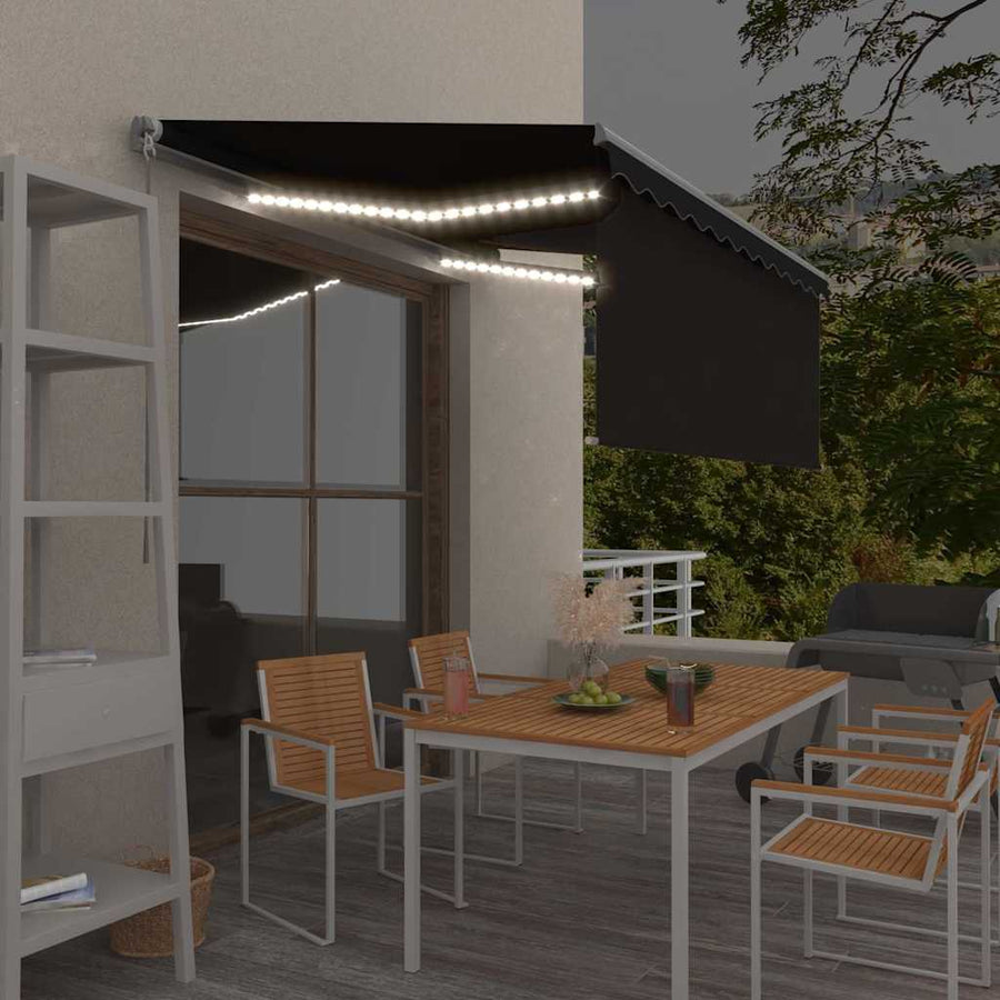 Manual Awning with Solar LED 3.5 x 2.5 m Anthracite