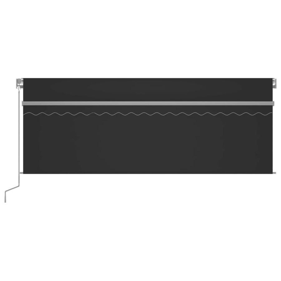 Manual Retractable Awning with Blind&LED 4x3m Anthracite